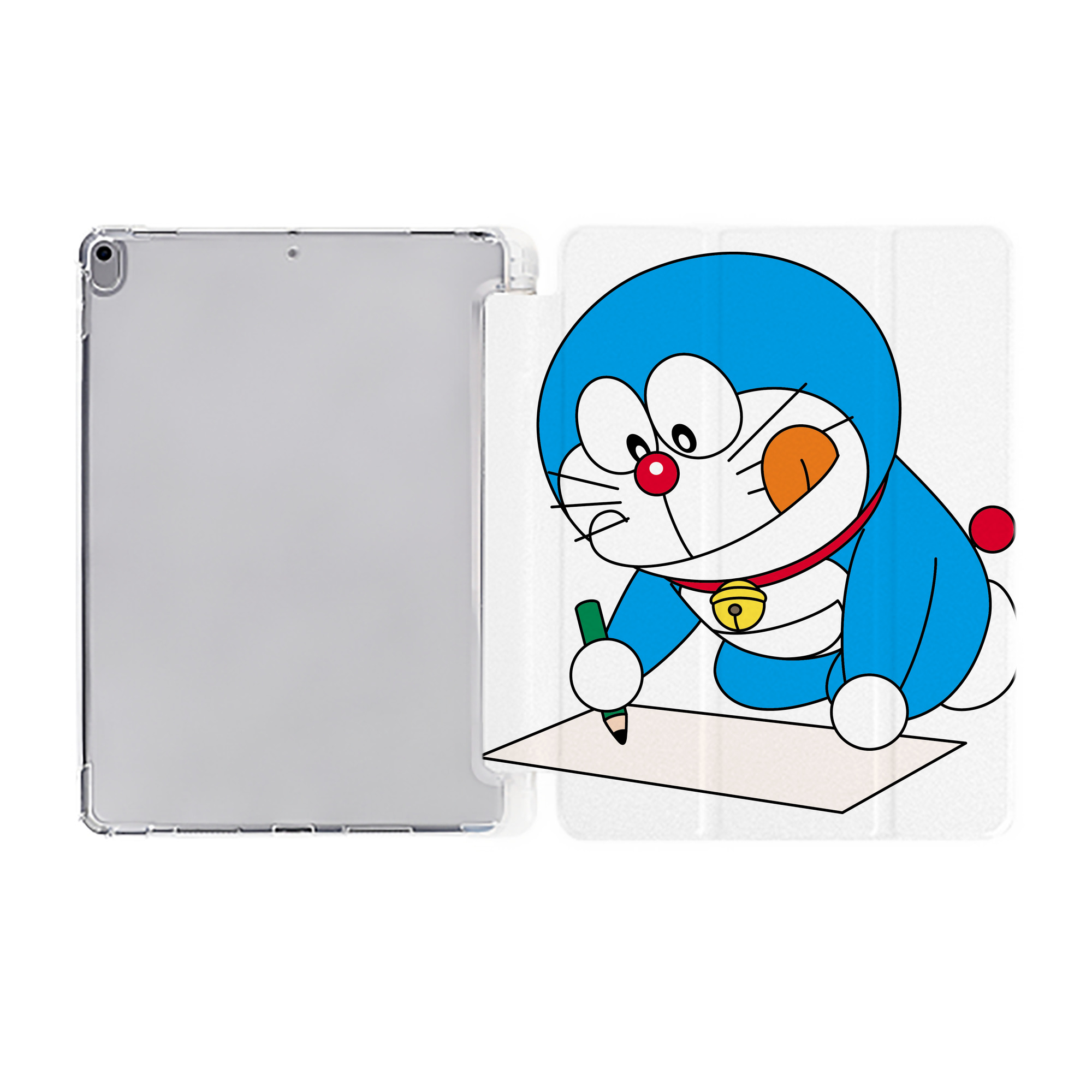 （画像用） ドラえもん Doraemon IPad ケース ペン収納付き 三つ折りスタンド PUレザー×シリコン 対応機種9.5/10.5/10.9インチ